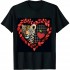 Ulloord Cute Valentines Day Leopard Plaid Love Heart Women Girls T-Shirt