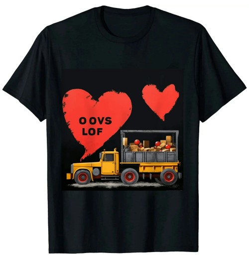 Ulloord Kids Loads Of Love Valentines Day Cute Heavy Equipment V-Day Boys T-Shirt