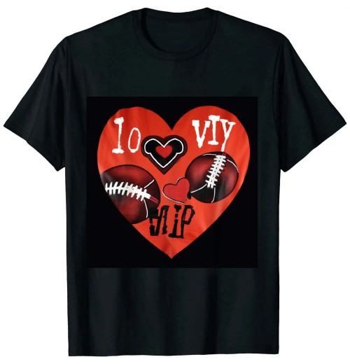 Ulloord Happy Valentines Day Basketball Baseball Football Boys Mens T-Shirt