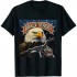 Ulloord Men's Eagle &amp; Stars Printed Graphic Cotton Tee Shirt, Black