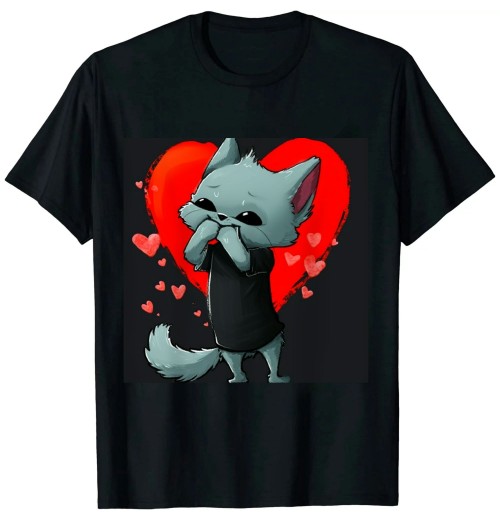 Ulloord Dabbing Axolotl Heart Valentines Day as Girls Boys Kids T-Shirt