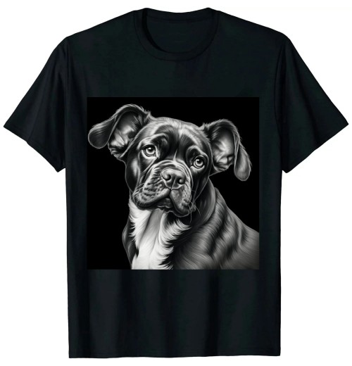 Ulloord Funny French Bulldog Frenchie Black and White T-Shirt