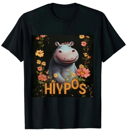 Ulloord Africa Animal Hippo Girls Women Gift Hippo T-Shirt