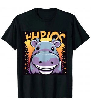 Ulloord I Love Hippos Hippopotamus T-Shirt