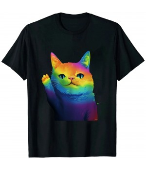 Ulloord Cute Unicorn Cat Colored T-Shirt