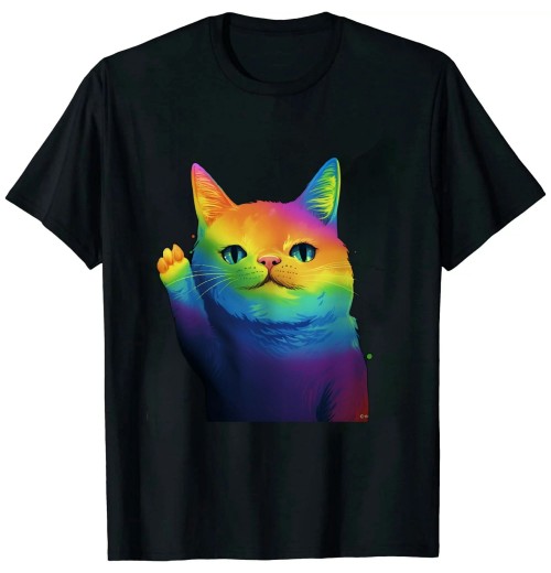 Ulloord Cute Unicorn Cat Colored T-Shirt