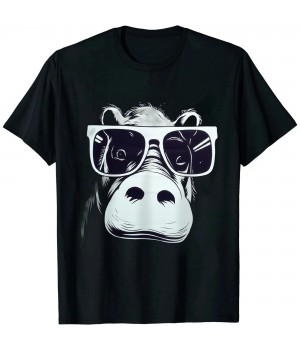 Ulloord Cool Hippo Design - Cute Hippopotamus W/ Sunglass T-Shirt