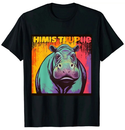 Ulloord Cool Hippo Art For Men Women Kids Hippopotamus Hippo Lover T-Shirt