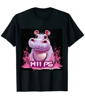 Ulloord Just A Girl Who Loves Hippos Pink Hippopotamus Women Gift T-Shirt