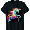 Ulloord Rainbow horse- On Black T-Shirt