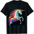 Ulloord Rainbow horse- On Black T-Shirt