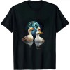 Ulloord 3 Ducks Howl At Moon | Funny Weird Cursed Pekin Duck Lover T-Shirt