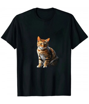 Ulloord Cat Portrait Artwork | Animal Motif Cat T-Shirt