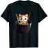 Ulloord Cat eating Ramen Noodles with Valentines Day T-Shirt