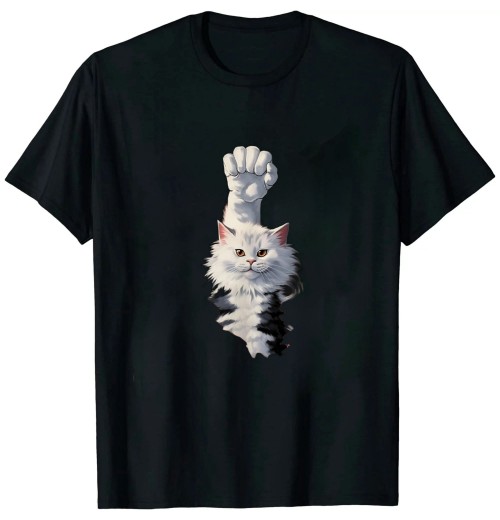 Ulloord Funny Cat Rock Paper Scissors Hand Game Cute Paw Kitten Kids T-Shirt