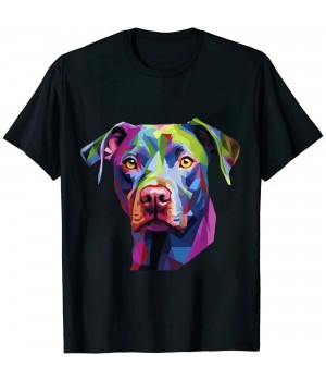 Ulloord American Pitbull Terrier Pop Art Portrait for Dog Owners T-Shirt