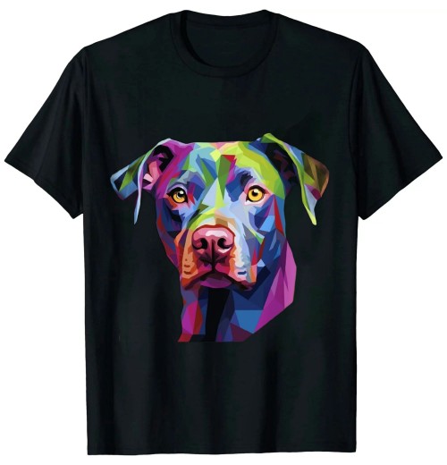 Ulloord American Pitbull Terrier Pop Art Portrait for Dog Owners T-Shirt