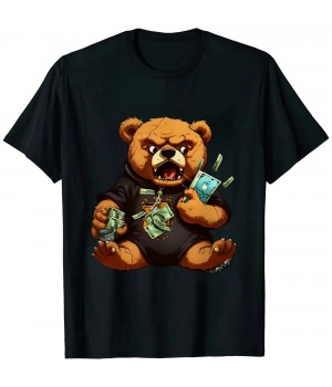 Ulloord Money Calling Teddy Bear Gangster Rap T-Shirt