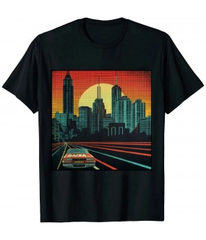 Ulloord Atlanta City Skyline Retro 80s Style Souvenir Gift T-Shirt