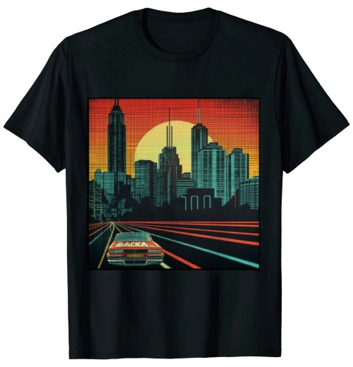 Ulloord Atlanta City Skyline Retro 80s Style Souvenir Gift T-Shirt