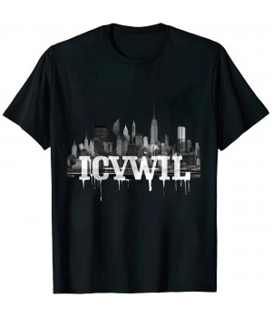 Ulloord New York City Skyline NY Pride Black &amp; White Vintage T-Shirt