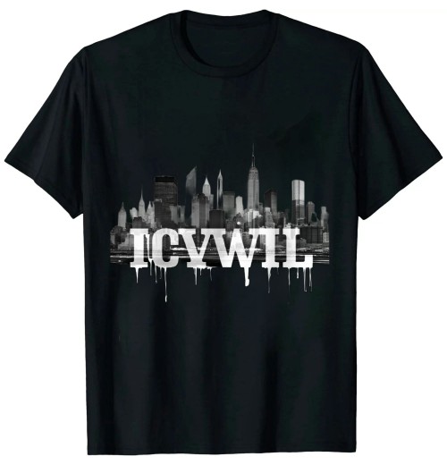 Ulloord New York City Skyline NY Pride Black &amp; White Vintage T-Shirt