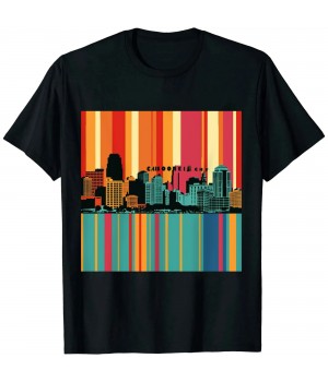 Ulloord Retro 1970's Style Kansas City Kansas Skyline T-Shirt