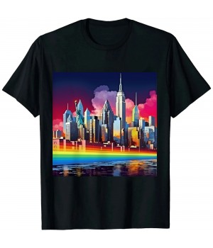 Ulloord New York City Skyline Souvenir T-Shirt Tees T-Shirt