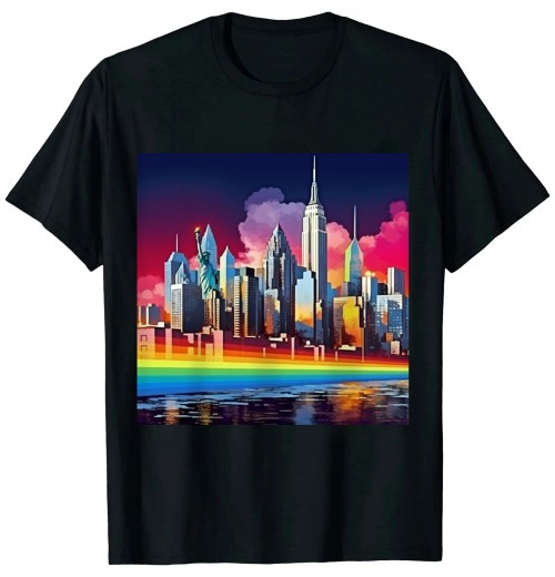 Ulloord New York City Skyline Souvenir T-Shirt Tees T-Shirt