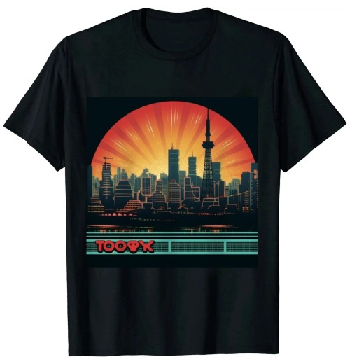 Ulloord Tokyo City Skyline Retro 80s Style Souvenir Gift T-Shirt