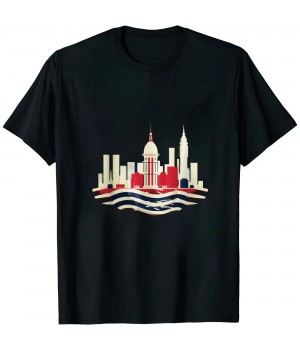 Ulloord Flag of St. Louis City the downtown skyline -  T-Shirt