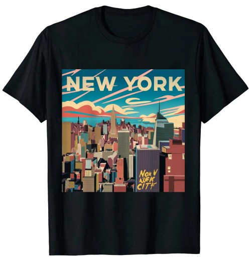 Ulloord New York , New York Skyline T-Shirt