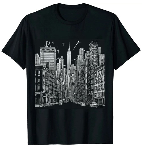 Ulloord New York City Skyline NY Vintage New York City NYC T-Shirt