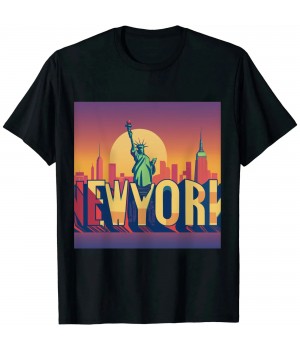 Ulloord New York City Skyline Gift State Souvenir NYC T-Shirt