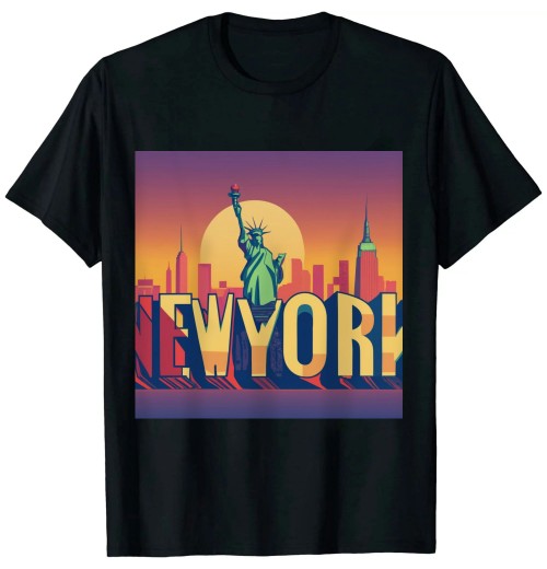 Ulloord New York City Skyline Gift State Souvenir NYC T-Shirt