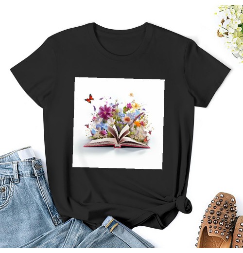 Shangniulu Womens Teacher Shirts Floral Book Lovers Tshirts Cute Wildflower School Reading Short Sleeve Vintage Graphic Tees