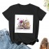 Shangniulu Womens Teacher Shirts Floral Book Lovers Tshirts Cute Wildflower School Reading Short Sleeve Vintage Graphic Tees