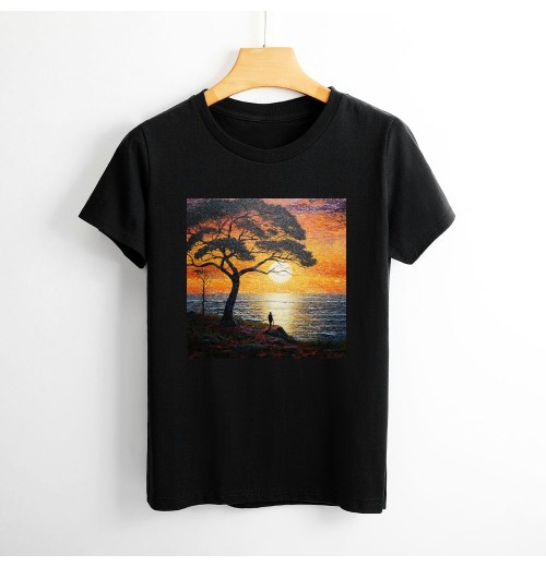 Shangniulu Womens Funny Graphic Skinny Pine Tree Shirt Summer Hiking Camping Athletic Tees Nature Casual Comfy Clothes