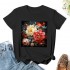 Shangniulu Floral Fall Shirts Womens Graphic Tees Cottagecore Tshirts Vintage Teen Girls Tops