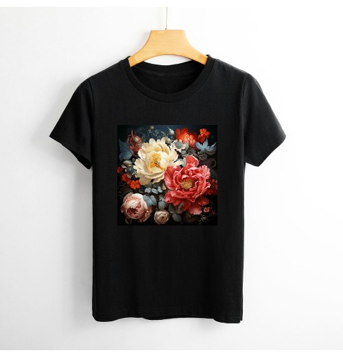 Shangniulu Floral Fall Shirts Womens Graphic Tees Cottagecore Tshirts Vintage Teen Girls Tops