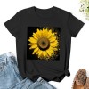 Shangniulu Sunflower Shirts for Women Flower Graphic Tees Shirts Inspirational Tees Casual Faith Shirt Tops