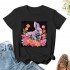 Shangniulu Classic round neck women's T-shirt, cute rabbit personalized fashion T-shirt with soft fabric, good elasticity, lightweight and breathable