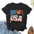 Shangniulu USA Sweatshirt Women American Flag Shirt Patriotic TShirt Stars Stripes Pullover 4th of July Tee Tops