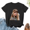 Shangniulu Classic round neck women's T-shirt, leopard print girl print summer personalized fashion T-shirt soft fabric, good elasticity, lightweight and breathable