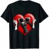 Shangniulu Valentine's Day Fun Gift Women's Round Neck Black T-shirt