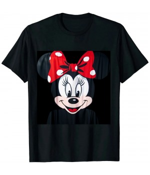 Classic cartoon character black crew neck T-shirt