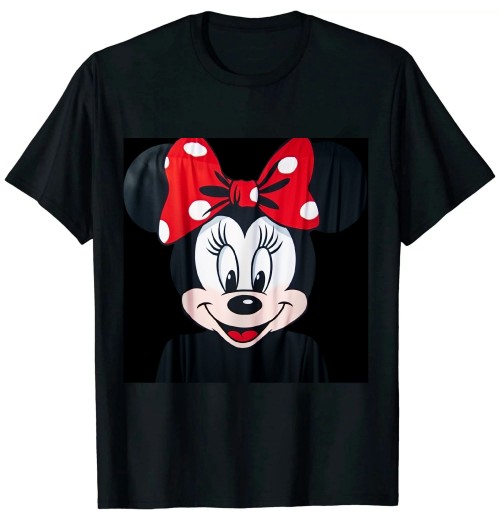 Classic cartoon character black crew neck T-shirt