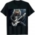 Rock  mens woman Funny Guitar Cat T-Shirt