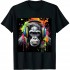 Colourful Musicians Animal Theme Animal Jungle Art Monkey T-Shirt