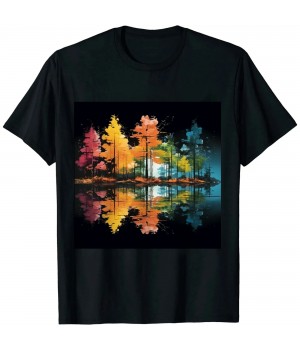 Shangniulu Nature Reflection Forest Trees Outdoor Wildlife T-Shirt